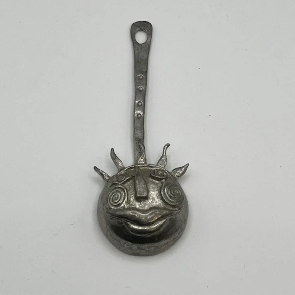 Crosby & Taylor Pewter Sun Face Measuring Spoon 1 Tablespoon Whimsical Celestial